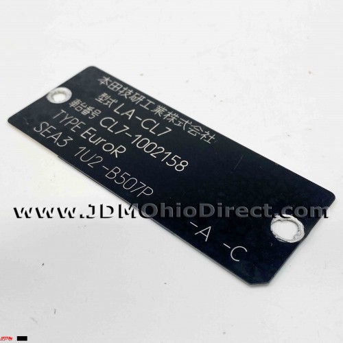 JDM CL7 Accord Euro R VIN Tag