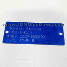 JDM DC2 Integra Type R VIN Tag