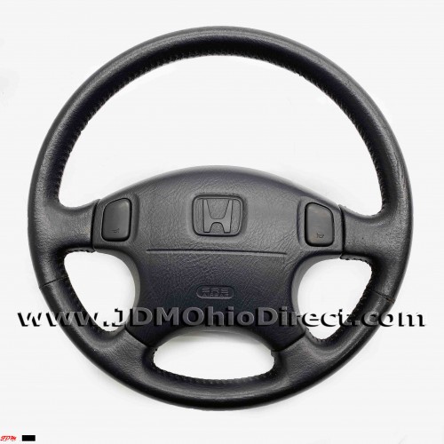JDM Civic EK4 Black Leather Steering Wheel