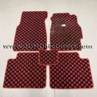 JDM EK9 Civic Type R Red RHD Checkered Floor Mat Set 