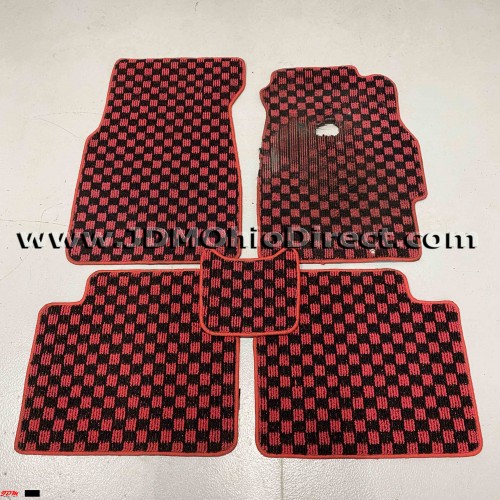 JDM EK9 Civic Type R Red RHD Checkered Floor Mat Set 