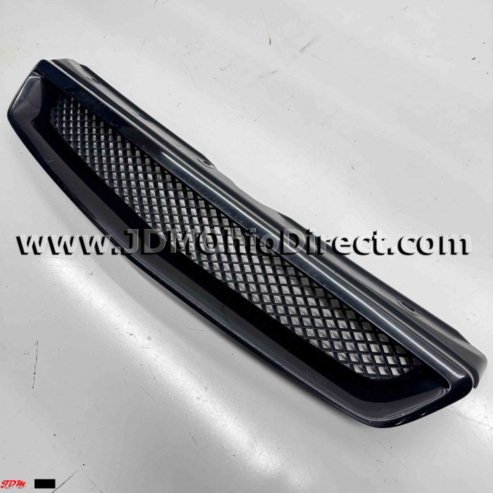 99-00 Civic EJ/EM/EK Type-R Style Mesh Front Grille – Black, Glossy, Bumper Grill