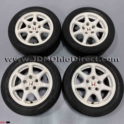 JDM EK9 Civic Type R White Wheels and Tires