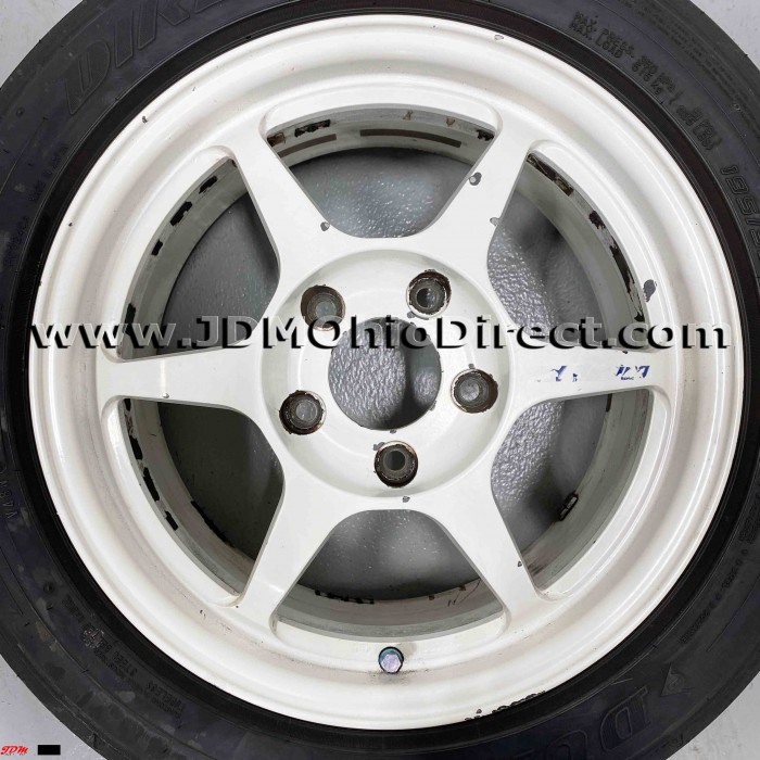 JDM Buddy Club P1 SF White 15 inch Wheels and Tires